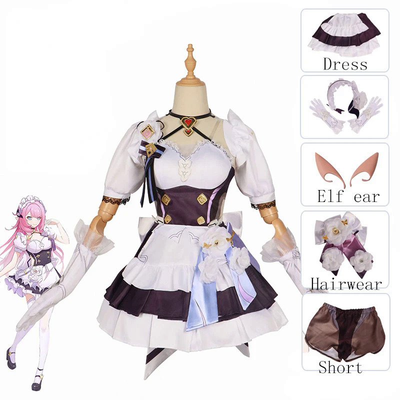 Elysia Maid cosplay honkai tác động thứ 3 trang phục wiig Anime trò chơi sexy Maid DRESS Halloween Carnival bên trang phục cho phụ nữ