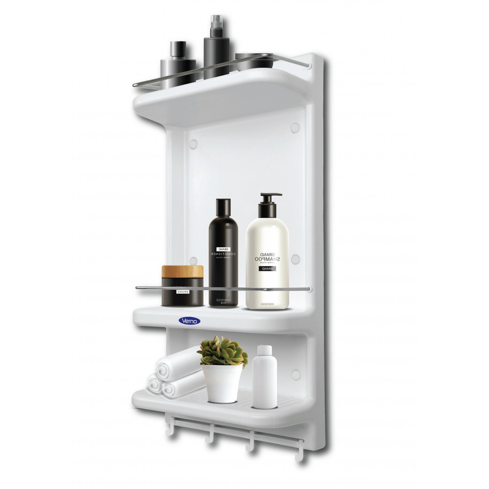 Global House Verno ชั้นวางแชมพู พร้อมที่แขวนเอนกประสงค์ รับประกันของเเท้! ราคา 462 บาท*ส่งฟรี