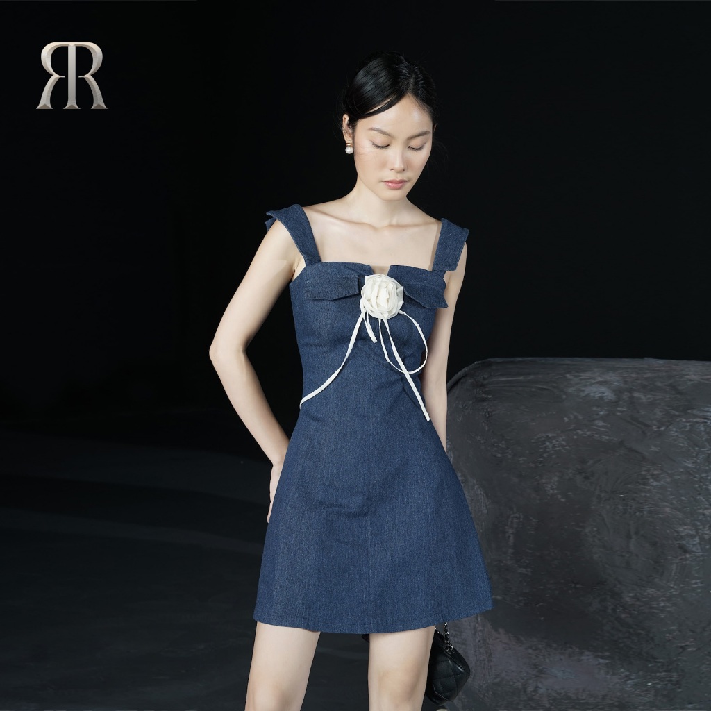 Rập - đầm dây không tay cài hoa - prime 32
