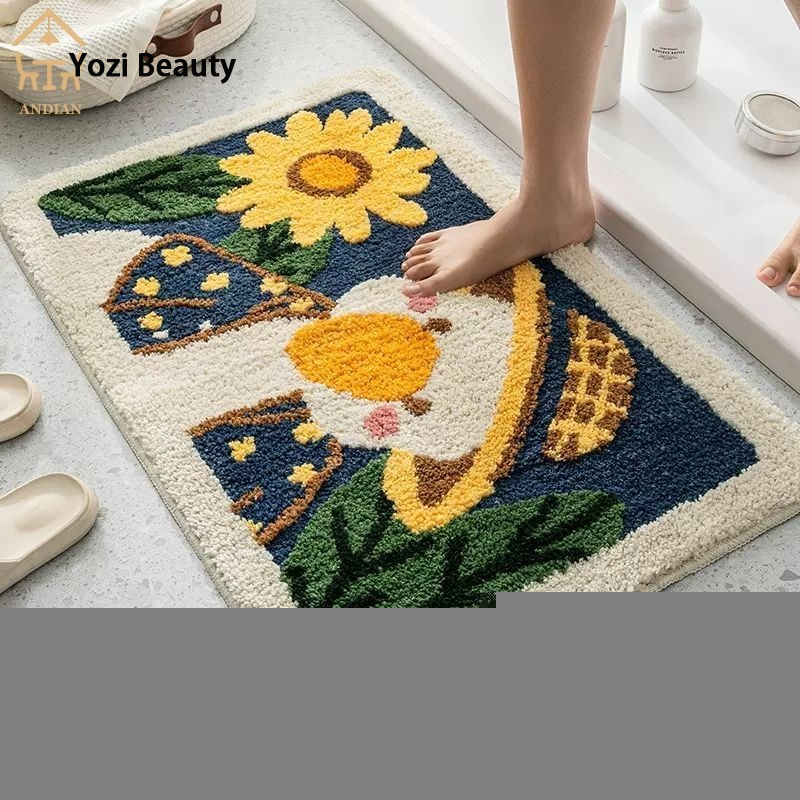 TIANLEYU [Code CLS2404A Discount 30k Order 150k] Andiancartin Carpet Bathroom Floor Water Absorbing, Anti slip, Cute Cartoon Pattern ราคา 60 บาท*ส่งฟรี