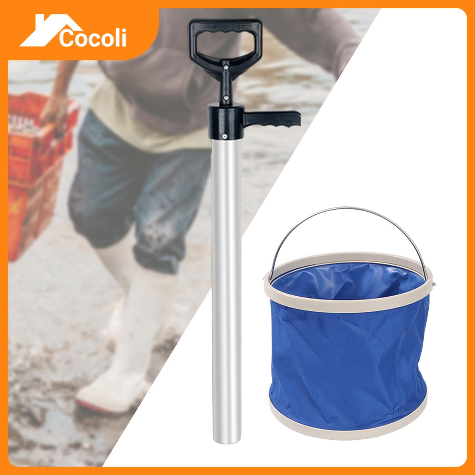 Cocoli Shrimp Pump Shrimp Extractor with Folding Bucket Beach Artifact Sea Sausages Pumping for Sea Intestine Fishing Accessories