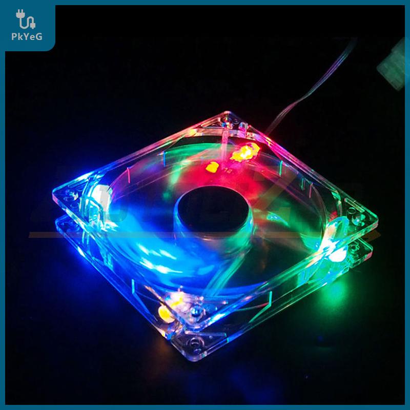 【YIDAO4】 1.แบรนด์ใหม่ Quad 4-LED Light Neon CLEAR 80mm PC PC Case พัดลมระบายความร้อน MOD ขายที่ดีที่สุดสำหรับ DIY ราคา 59 บาท*ส่งฟรี