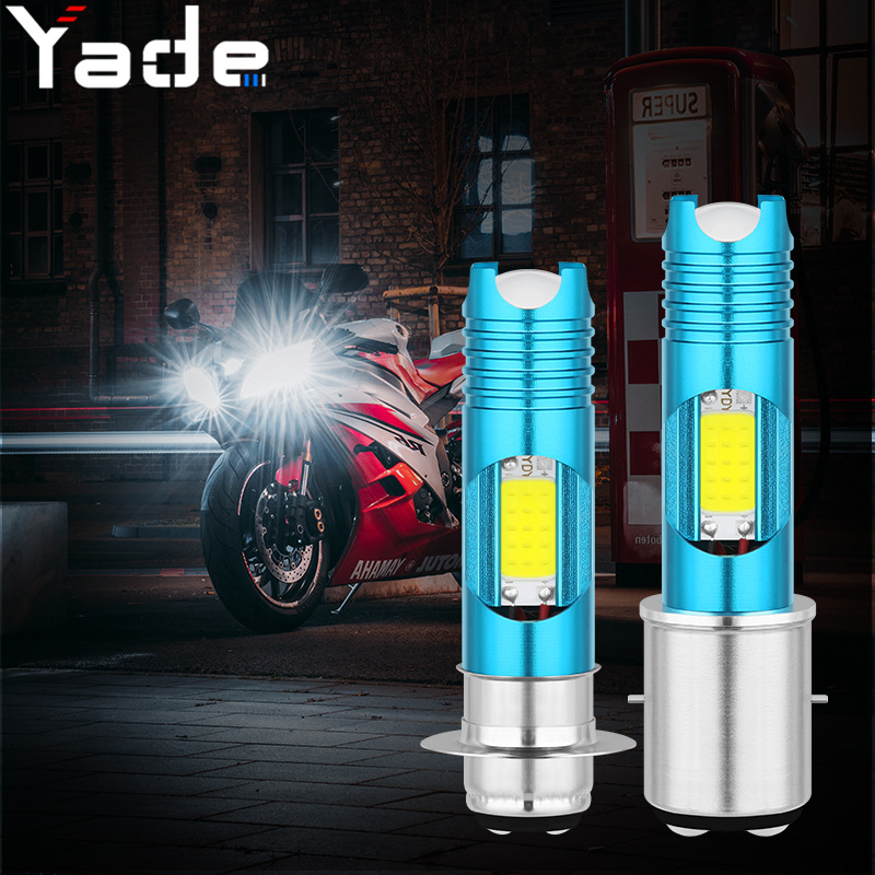 Đèn pha LED xe mô tô H6 vấu kép đơn ba20d COB màu RGB Sáng Xe điện bóng đèn phía trước Xinyi