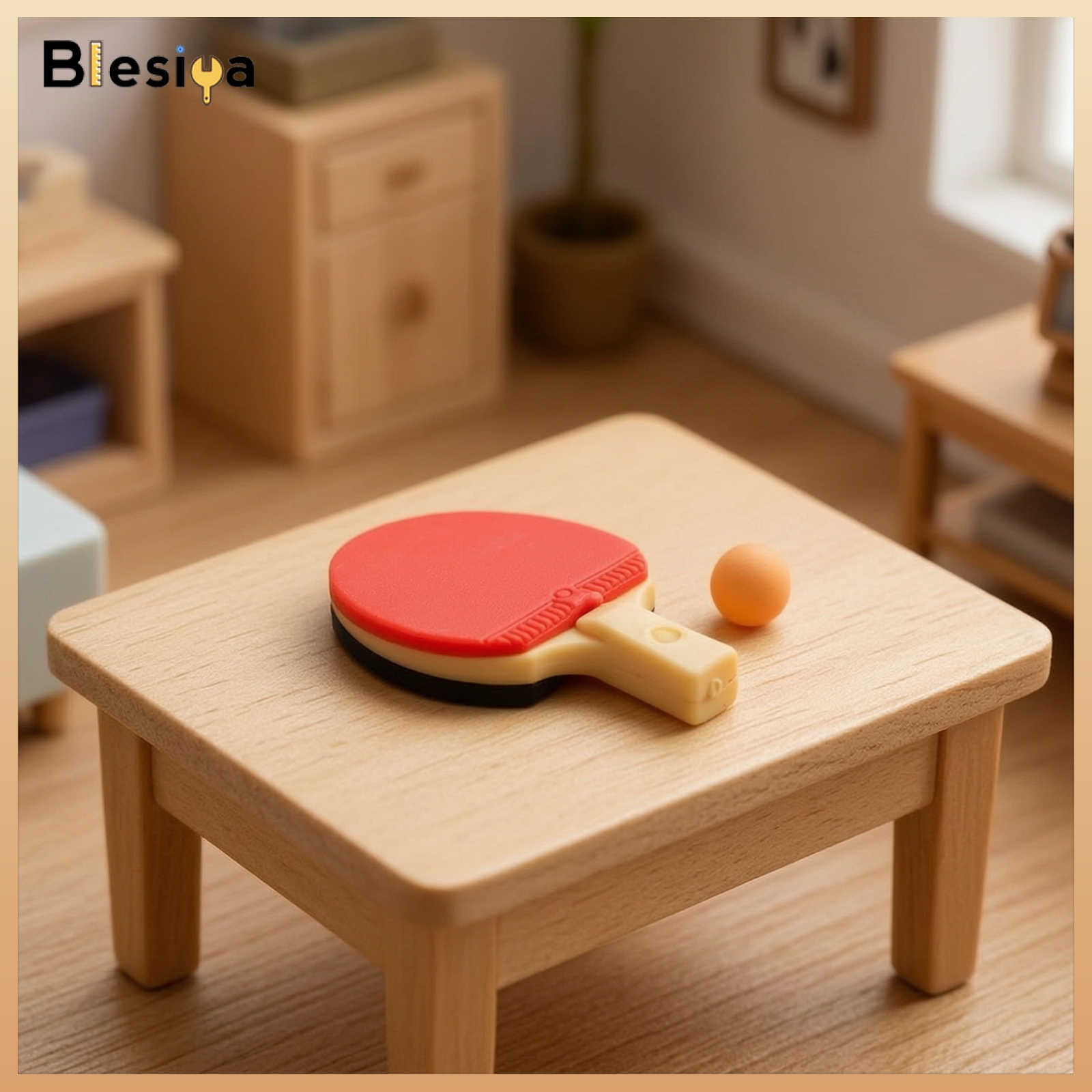 Blesiya Tiny Table Tennis Paddle with Ball Compact Mini Table Tennis Racket Travel Mini Table Tennis Set Long-Lasting for Diorama ราคา 552 บาท*ส่งฟรี