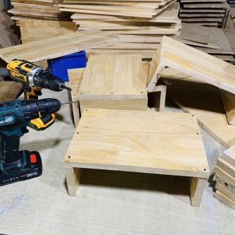 ghế đẩu 20x30x12cm Ghế Gỗ Kê Chân Văn Phòng,Bàn Học-Bàn Làm Việc,Gỗ CAO SU Nhập Khẩu 100% cứng cáp chắc chắn