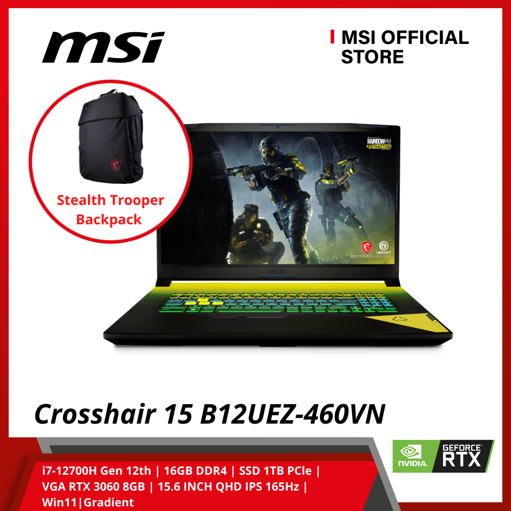laptop MSI Gaming Crosshair 15 B12UEZ-460VN i7-12700H Gen 12th 16GB DDR4