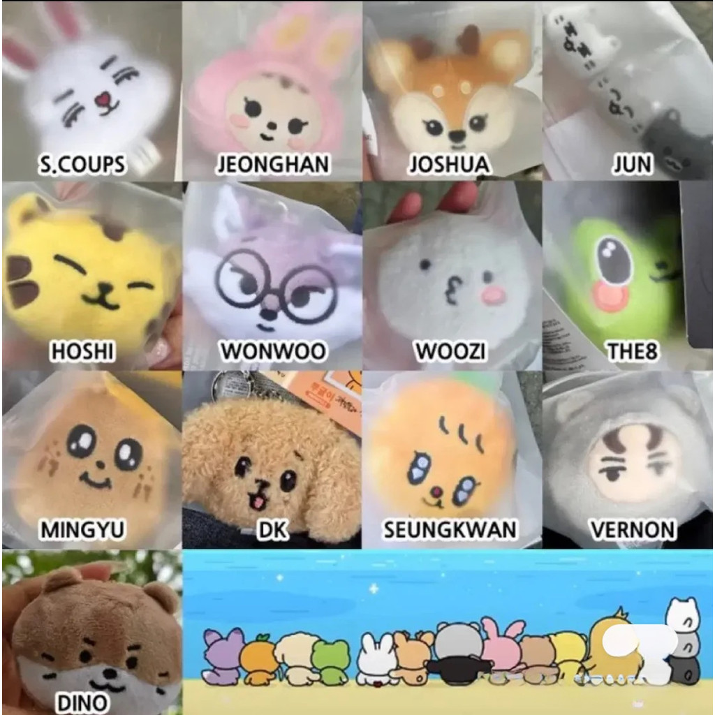 Kpop SVT Seventeen Plush Keychain Bag Charm Pendant JEONGHAN JOSHUA JUN S.COUPS Idol Dolls Peripheral