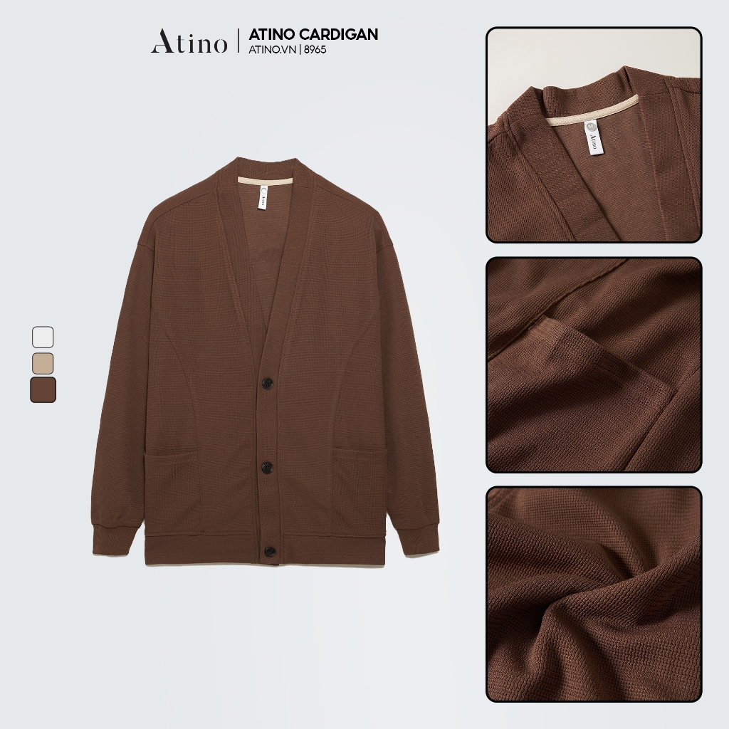 Áo Khoác Cardigan nam mùa đông ATINO dày dặn ấp áp thời trang Hàn Quốc