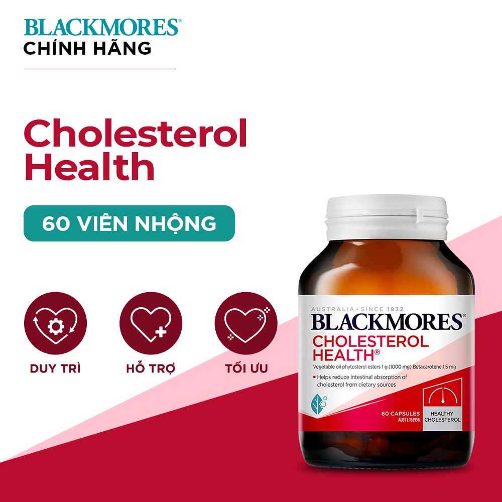 Viên uống giảm mỡ máu Healthy Care blackmores cholesterol health 60 viên