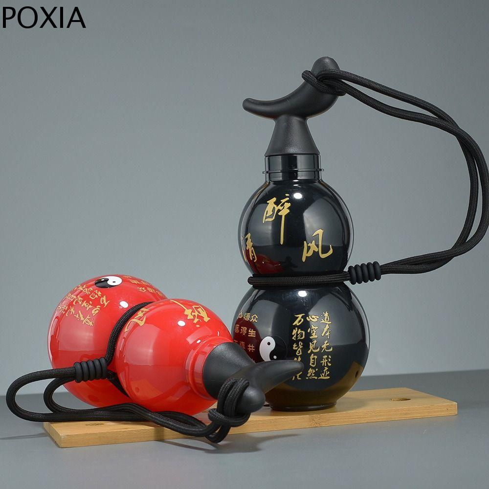 POXIA Hình quả bầu Chai nước ngoài trời Phong cách Trung Quốc WU KONG Cốc nước di động Thời trang Truyền thống Bình uống nước hình bầu