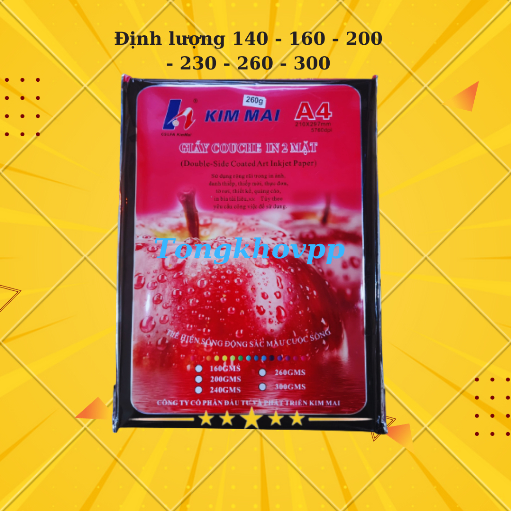 Giấy in ảnh bóng 2 mặt khổ A4-A5 đủ các định lượng : 140-160-200-220-260-300