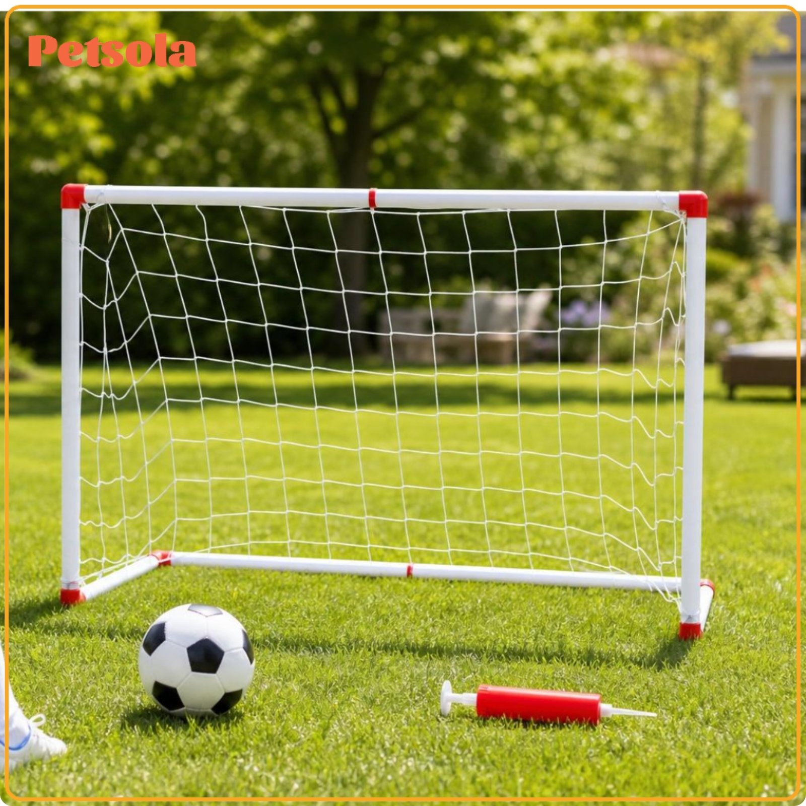petsola Easy to Assemble Kids Soccer Goal with Pump Outdoor Soccer Goal with Ball Sturdy Toy Compact for Toddlers, Garden, Playroom ราคา 2,371 บาท*ส่งฟรี