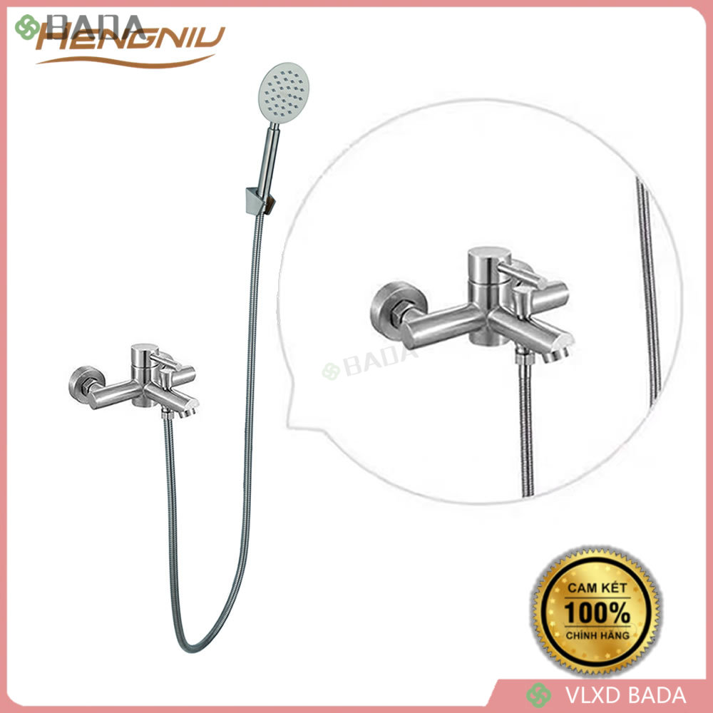 Hn6l01 bộ vòi củ sen nóng lạnh inox 304, bộ vòi củ sen tròn. chọn hỏa tốc ship nhanh 2h tphcm
