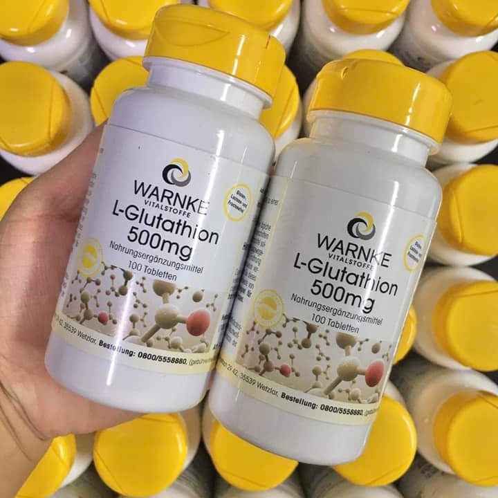 Viên uống trắng da Warnke L-Glutathione 500mg, hộp 100 viên hàng Đức