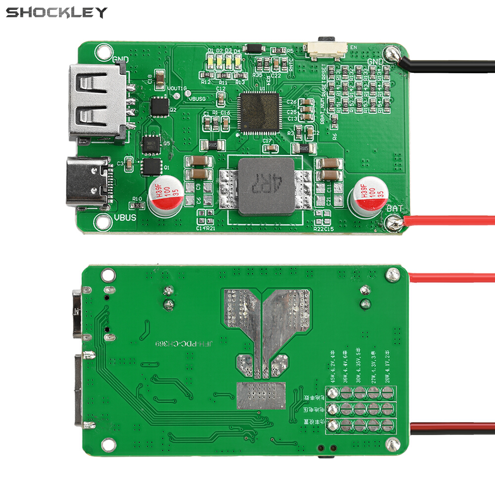 45W PD QC đầy đủ giao thức hai chiều nhanh chóng sạc sạc di động mô-đun tự làm sạc dự phòng 2-6S bảo