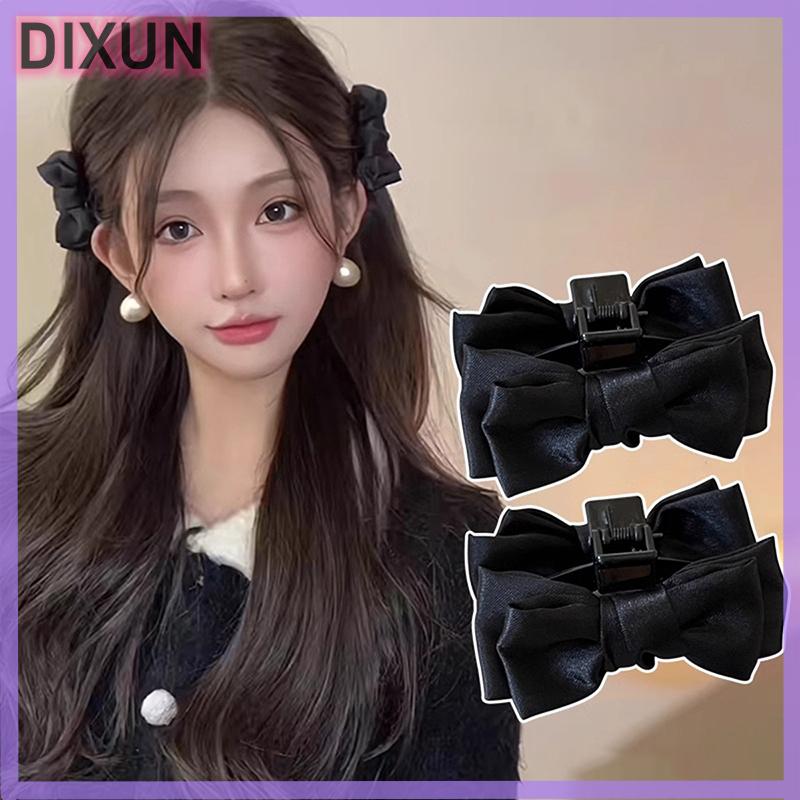DIXUN 2 cái kẹp tóc nhỏ nơ đen kẹp tóc nữ kẹp tóc bên Kẹp tóc mái trán Kẹp tạo kiểu tóc ngọt ngào