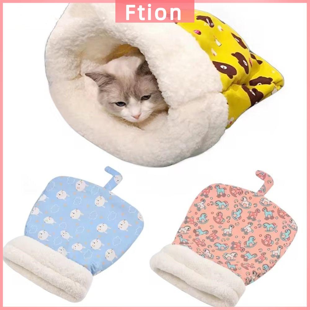 FTION Quà Tặng Ấm áp Túi ngủ cho mèo Mềm mại thoải mái Dành cho mèo Tổ mèo hầm  Đồ dùng cho thú cưng Nhà thú cưng khép kín