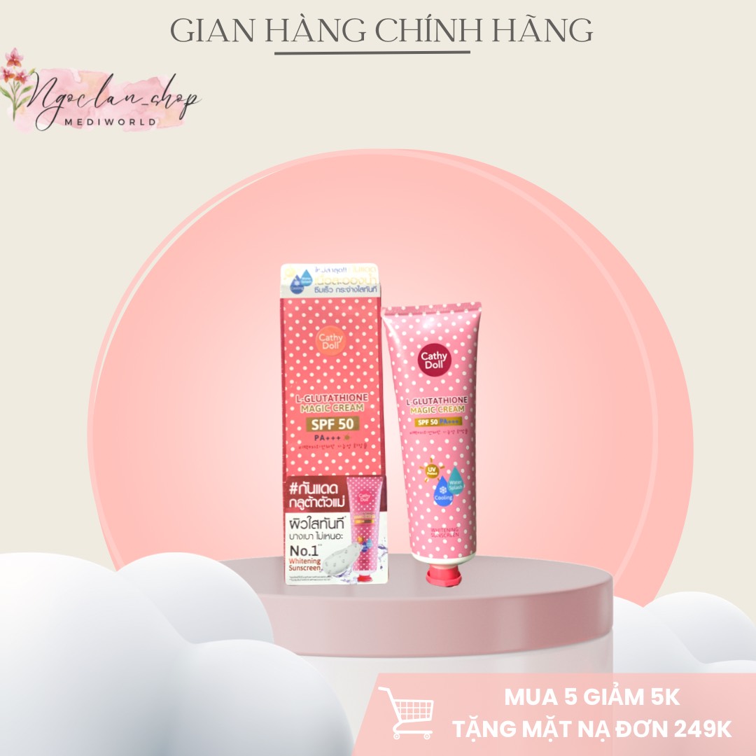 Kem Chống Nắng Trắng Da Cathy Doll L- Glutathione Magic Cream Spf50 Pa+++ 138ml