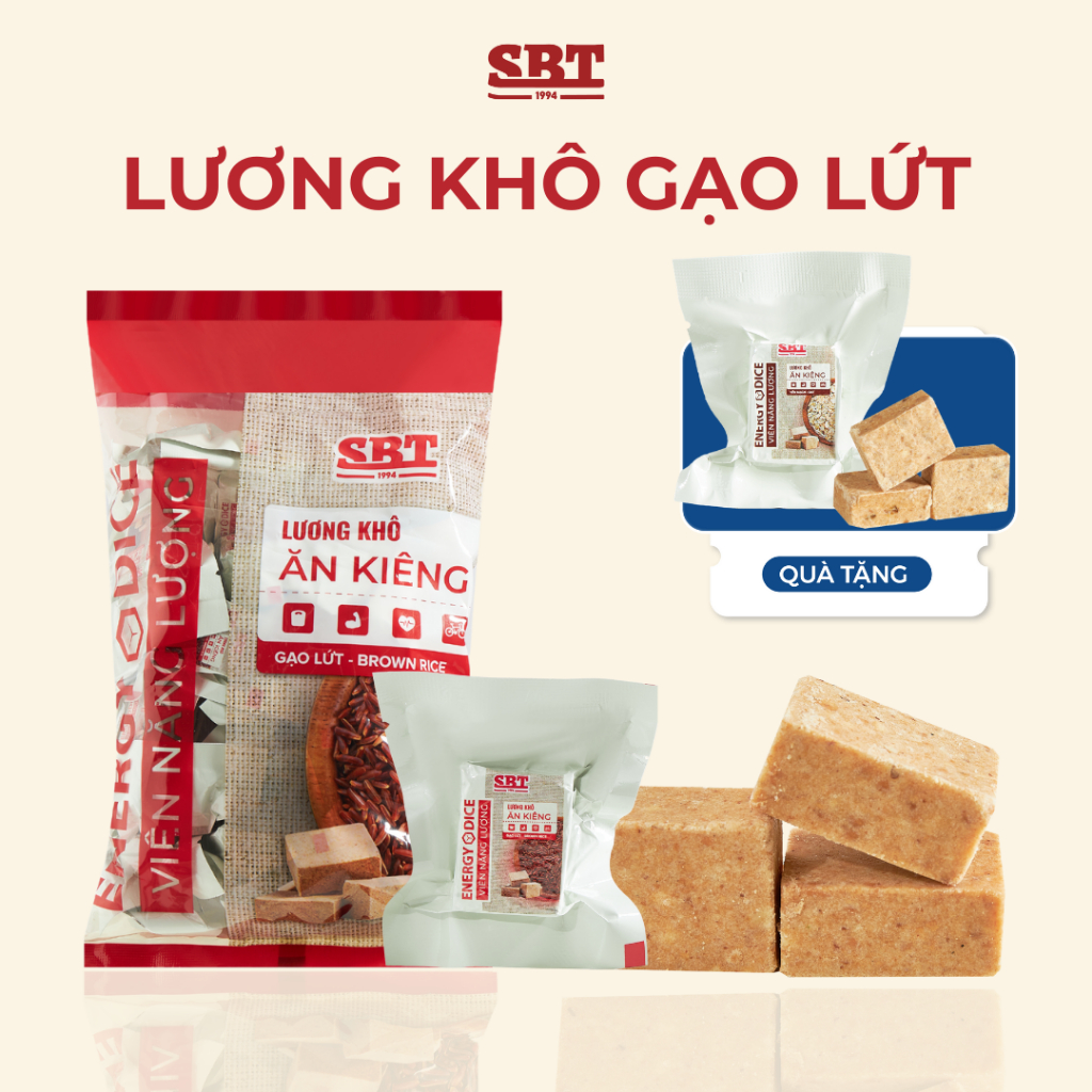 Lương Khô Mini Ăn Kiêng SBT Vị Gạo Lứt Loại 950g Bổ Sung Năng Lương