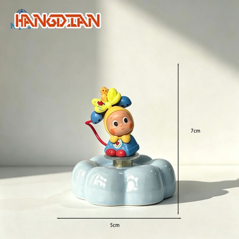 HANGDIAN Cute Ceramic Spinning Figurine with Cartoon Character, Perfect Desk Decoration and Creative Gift for Any Occasion ราคา 87 บาท*ส่งฟรี