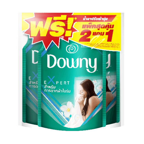 GHBathroom_Mall Downy น้ำยาปรับผ้านุ่ม แบบเติม สูตรตากในร่ม ขนาด 490 มล. สีเขียว (แพ็ค 2 แถม 1) ร้านค้าเเนะนำ ราคา 159 บาท*ส่งฟรี