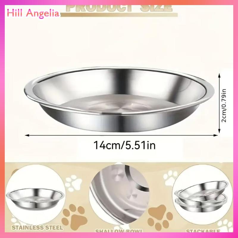 [Hill Angelia] 1 5 cái bát cho thú cưng bát thức ăn cho mèo Bát cho chó bát cho thỏ khay cho thú cưng Bát súp dày bằng thép không gỉ khay bát cơm đa năng - 3