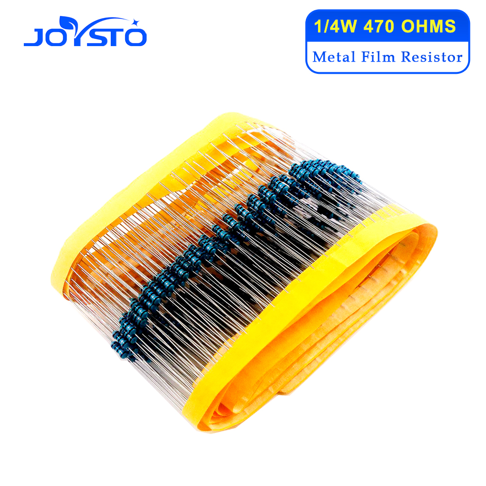 【Expert Recommended】 100pcs 470 Ohms 1/4W 470R Metal Film Resistor 470Ohm 0.25W 1% ROHS