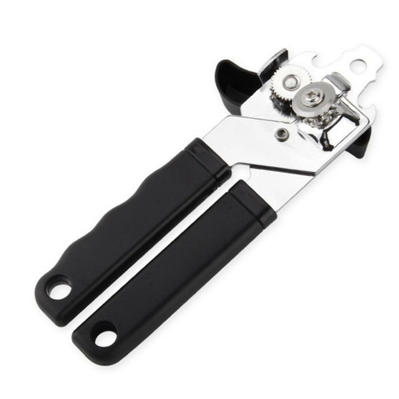 Heavy Duty Iron Tin Can Opener Cutter Comfort Handle Grip Stainless Steel