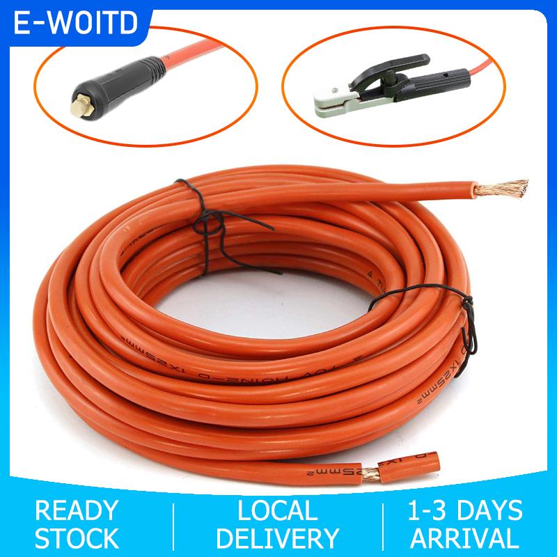 【E-WOITD】 Cáp hàn 300cm-10m ban đầu với giá đỡ điện cực và đầu nối cáp hàn phổ quát với máy hàn sắt đồng thau phụ kiện thay thế kẹp đất