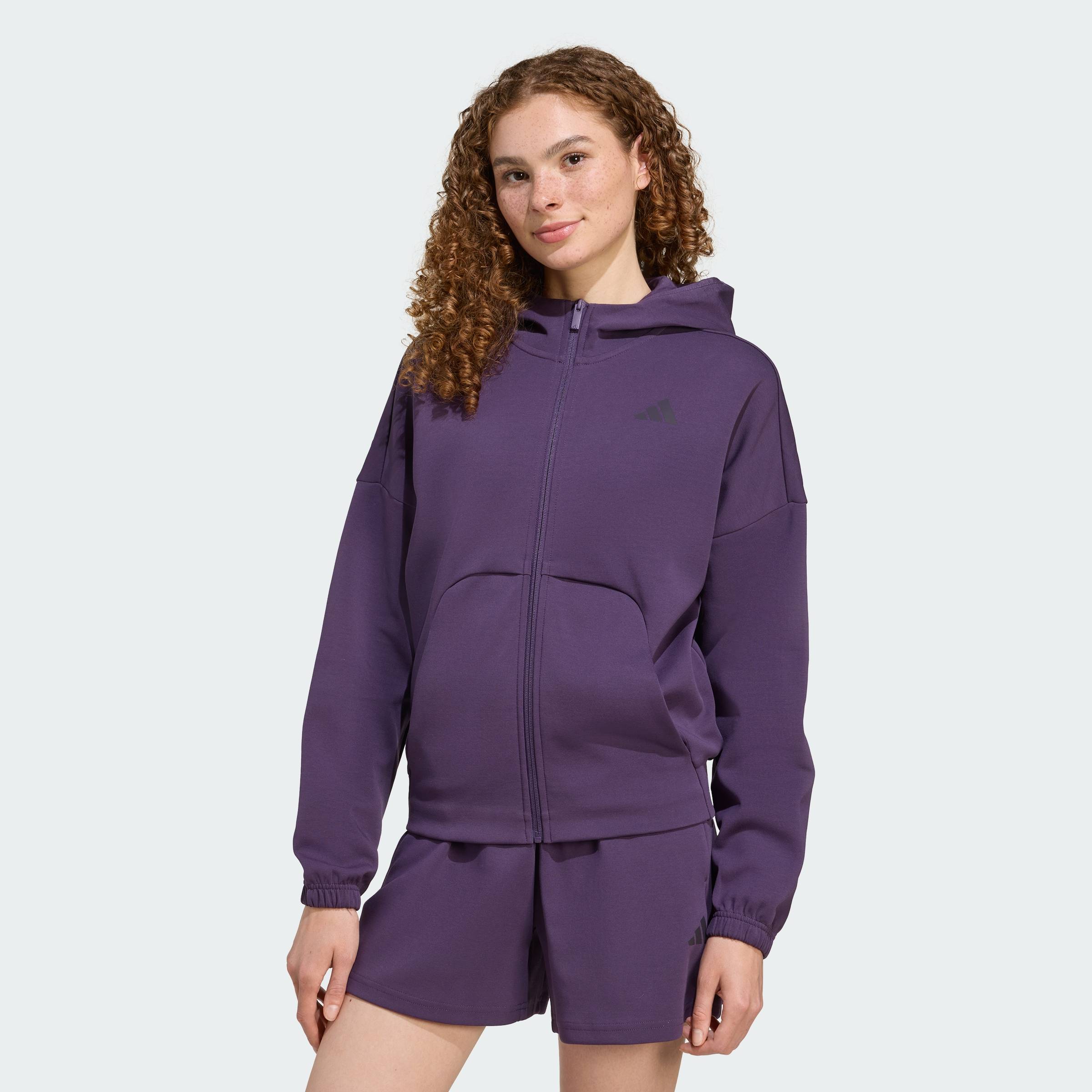 [CHỈ 15-17.11-MUA 2 GIẢM 25%] adidas Lifestyle Future Icons Small Logo Full-Zip Hoodie Women Purple JX0441