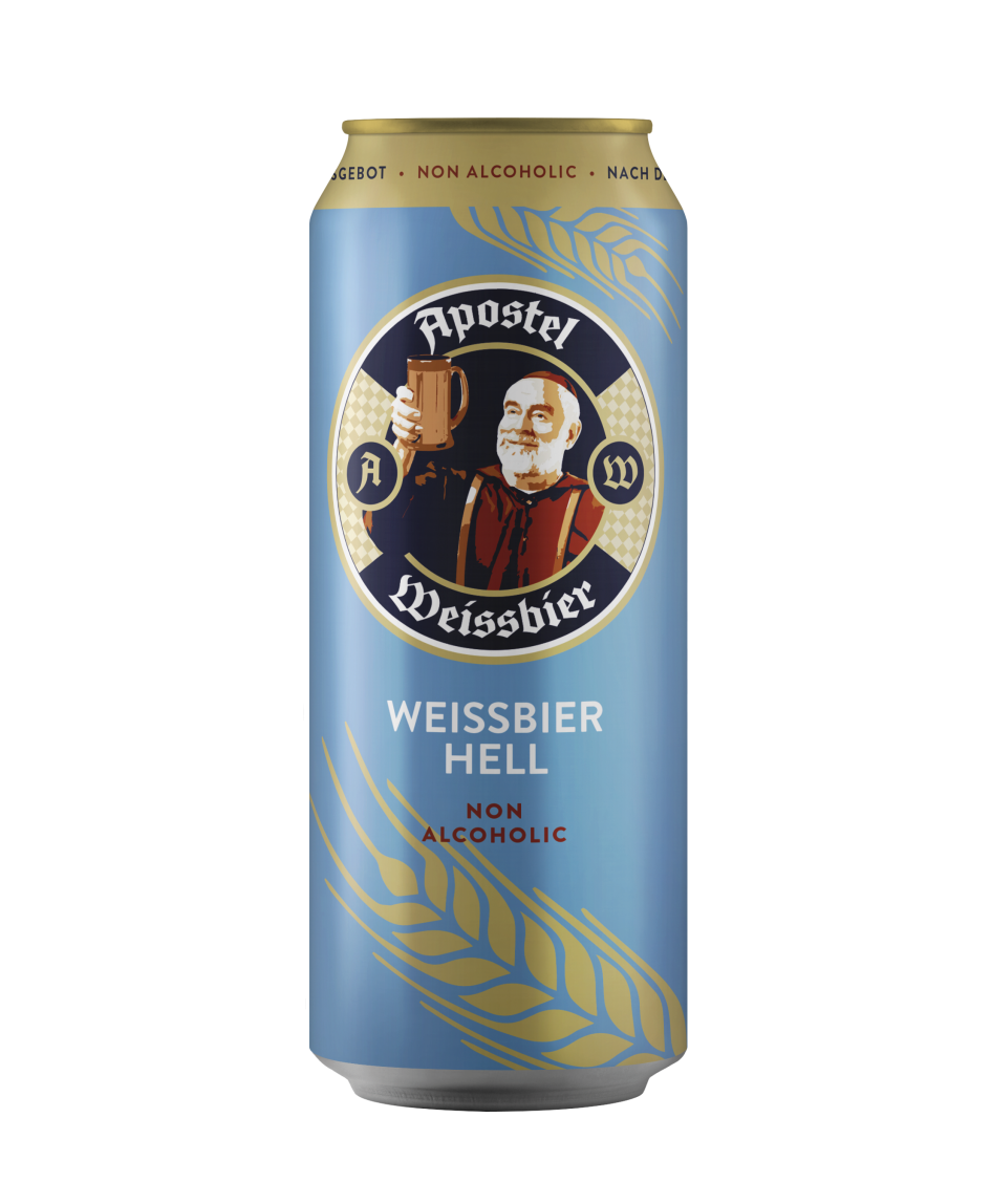 Bia không độ Apostel Weissbier Hell 0.5% - nhập khẩu Đức - 1 lon 500ml