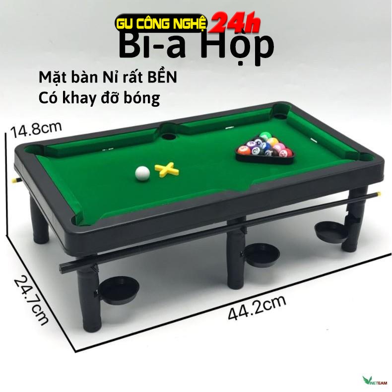 Bàn Bi a Mini , Bida Mini giá rẻ cho trẻ em và người lớn, 10 bi Đánh Số - Mặt bàn Nỉ không bong