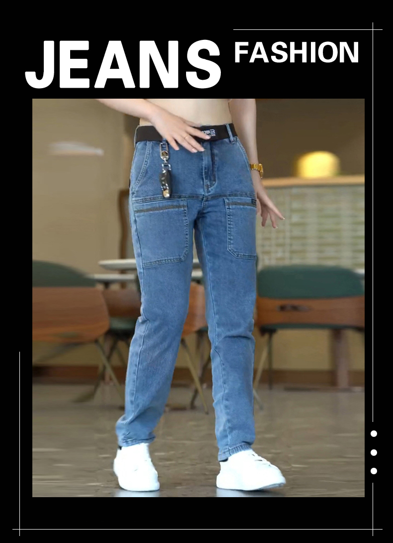 [lsdj] 2023 New Men's Slim Jeans Stretch Skinny Multi Pocket Fashion Designer Denim Trousers Male Brand Clothes Pants Streetwear · v2