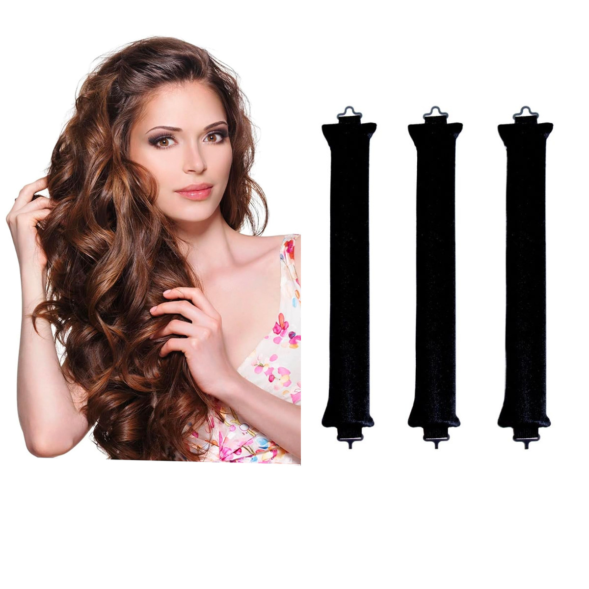 Heatless Hair Curler Sleep Curly Hair Stick Flexi Rods With Hook Sleep Curling Iron No Heat Curlers Overnight Heatless Curls - 8