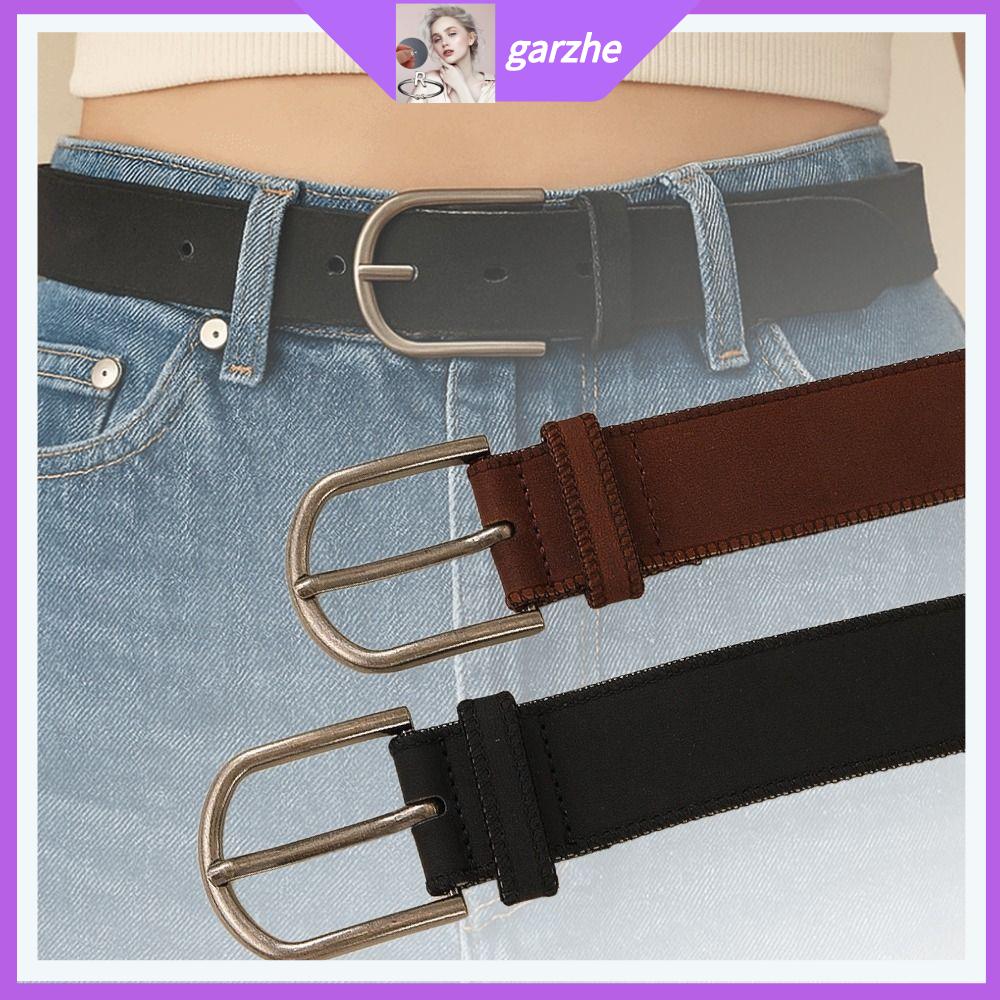 GARZHE24272 Da PU Thắt lưng da lộn Retro Khóa ghim Thắt lưng Thời trang Đơn giản và đa năng Thắt lưng mờ Dành cho phụ nữ