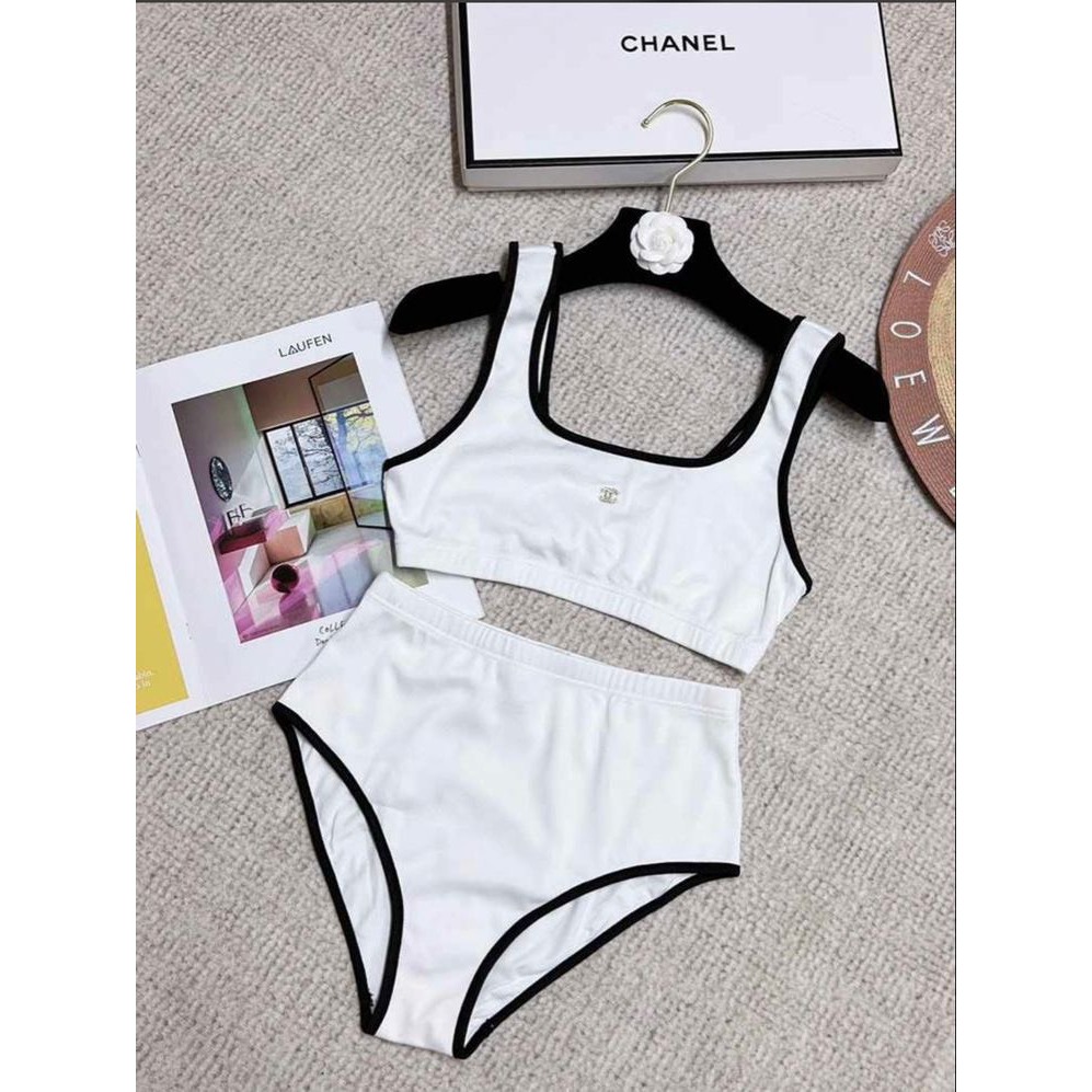 Bikini đồ bơi đi biển 2 mảnh cạp cao tôn dáng áo 2 dây đính khoen sang chảnh có sẵn size M, L, XL