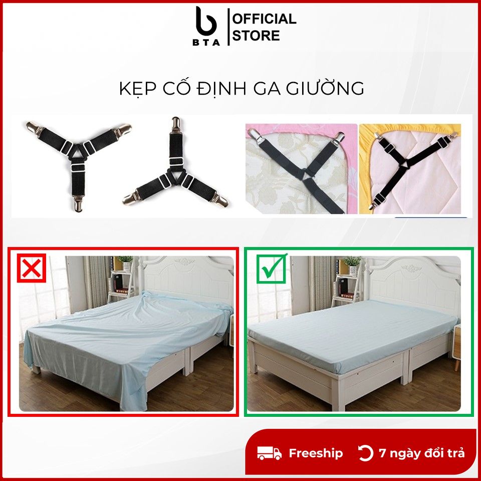 Bộ kẹp ga giường 4 góc drap chống xê dịch chắc chắn tiện lợi bộ 4 chiếc màu ngẫu nhiên