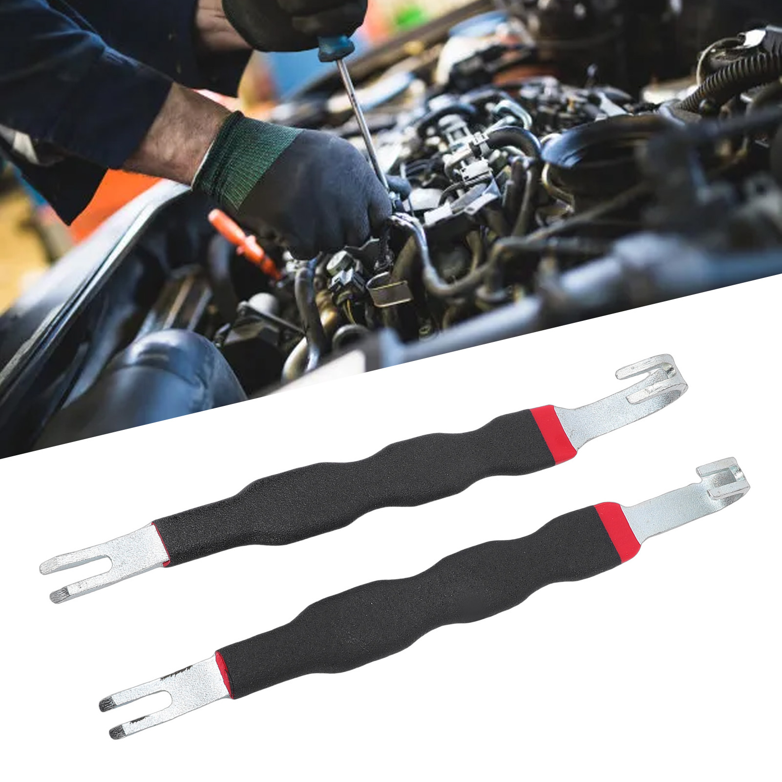 2 cái Đường dây nối điện tách kép đầu thiết bị đầu cuối dụng cụ loại bỏ cho xe tải xe dây cố định sửa chữa màu đen