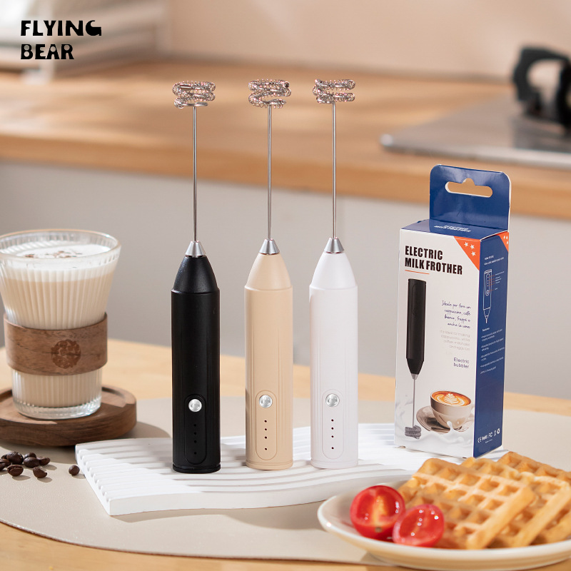 Bay điện tử hình gấu Đồ tạo bọt sữa có thể sạc qua USB mini cà phê Foamer cầm tay Mixer