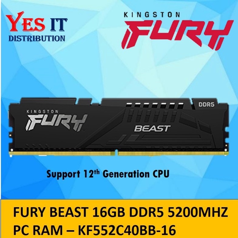 Kingston Fury Beast Ddr5 Rgb 5200Mhz Ram 16Gb/32Gb For Desktop Amd