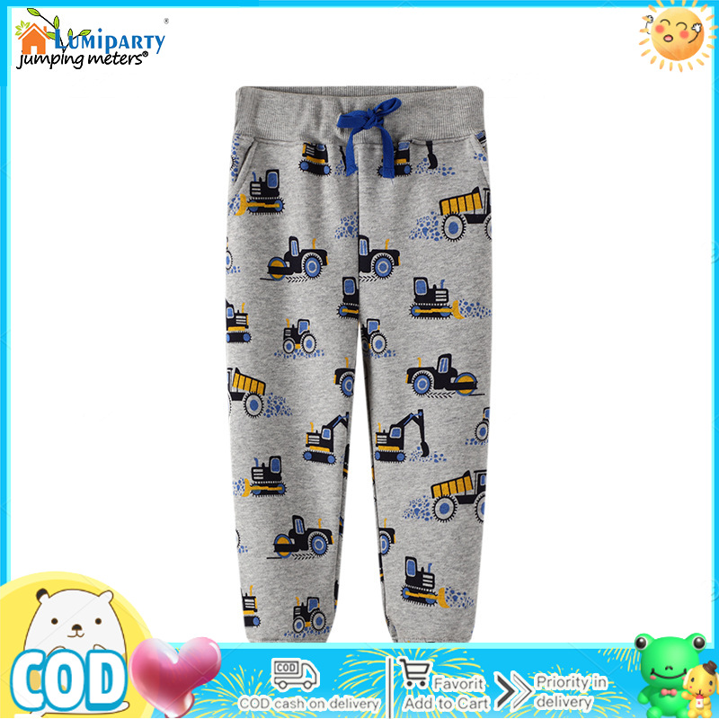 Toddler Boys Trousers Cute Cartoon Car Printed Casual Knit Elastic Pants Soft Cotton Sweatpants With Pockets ราคา 209 บาท*ส่งฟรี