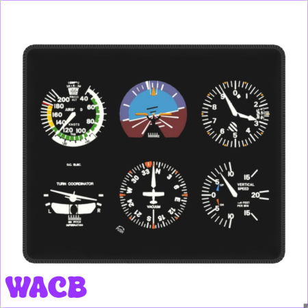 Cockpit Six Dials Flight Simulator Pilot Gaming Mouse Pad Anti-Slip Rubber Mousepad Airplane Aircraft Office Computer Desk Mat ☆