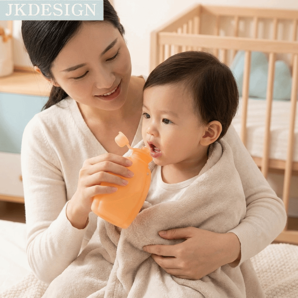 JKDESIGN ปราศจากสาร BPA ซองอาหารสำหรับเด็ก ความจุขนาดใหญ่ 120 มล. ซิลิโคนเกรดอาหาร ถุงเก็บอาหารกันรั่ว นำกลับมาใช้ใหม่ได้ จัดเก็บง่าย เครื่องป้อนอาหารแบบบีบ ทารก ราคา 349 บาท*ส่งฟรี