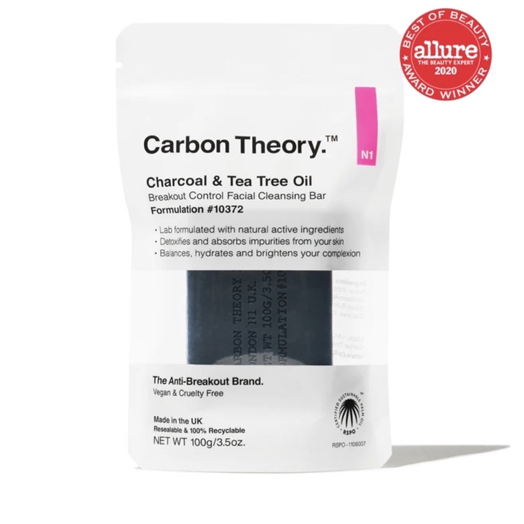 Xà bông rửa mặt Carbon Theory. Charcoal & Tea Tree Oil Break-Out Control Facial $10
