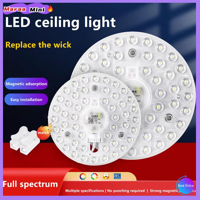 Maraa 1 bộ hút từ bảng điều khiển Led vòng tròn ánh sáng 12W 18W 24W 36W 48W 72W LED tròn AC220V Đèn trần nguồn sáng
