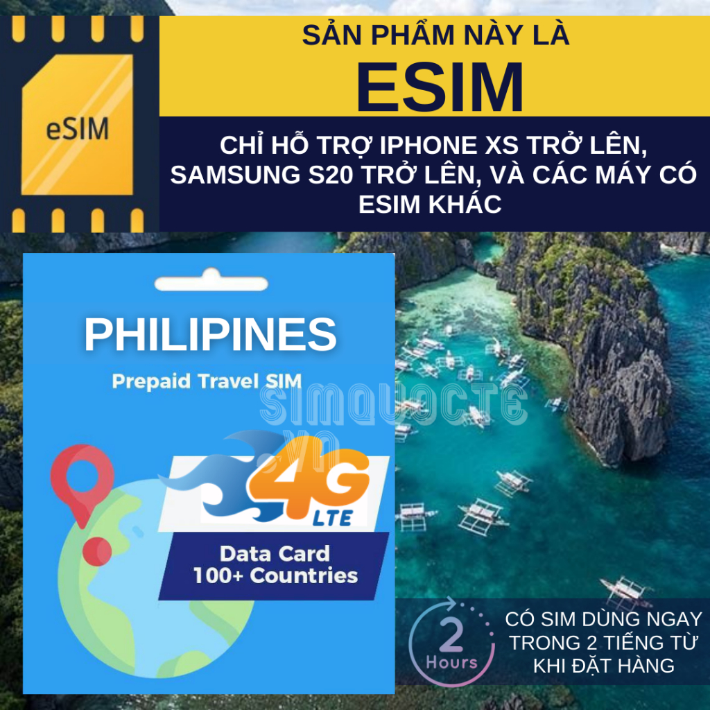 Sim du lịch Philipines tốc độ cao nhiều tuỳ chọn số ngày và dung lượng