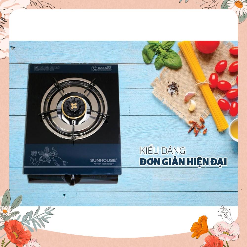 Bếp gas dương đơn kính họng thường SUNHOUSE SHB212KT, phù hợp phòng trọ hoặc ít người dùng, đẹp bền