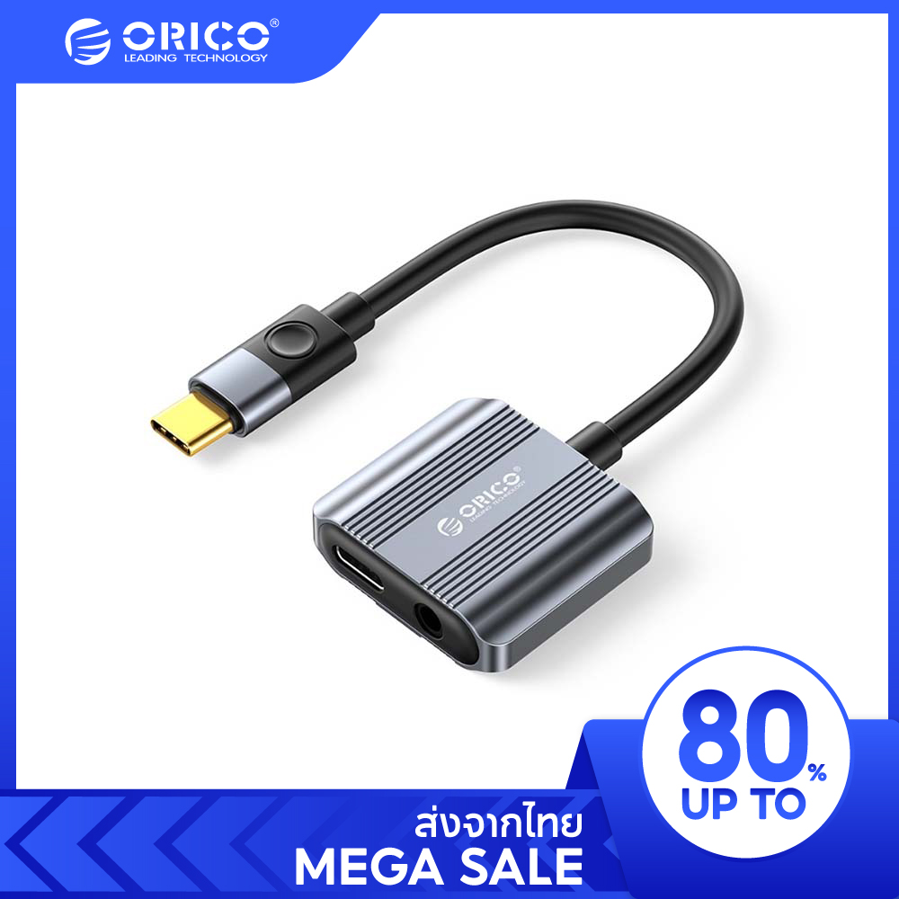 ORICO AXCP Type-C to 3.5mm Headphone+Type-C Charge Adapter ราคา 179 บาท*ส่งฟรี