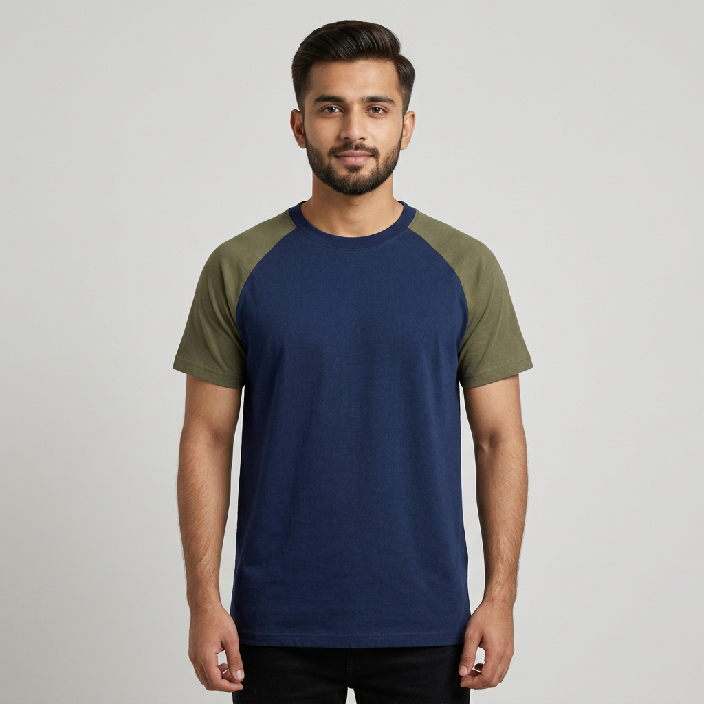 Mens Raglan Round Neck Half Sleeves T Shirts