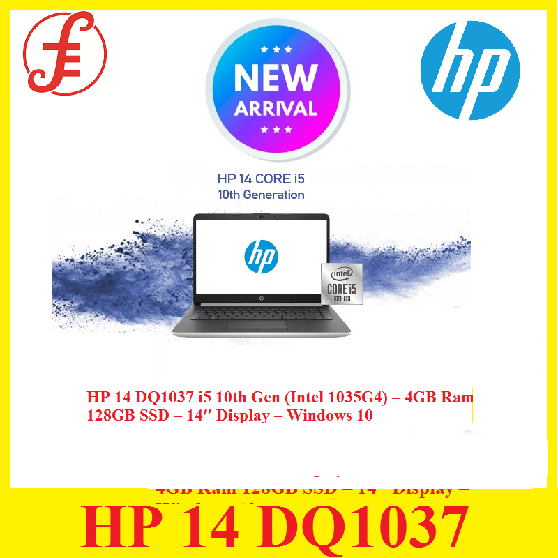 HP 14 DQ1037 i5 10th Gen (Intel 1035G4) – 4GB Ram 128GB SSD – 14″ Display – Windows 10